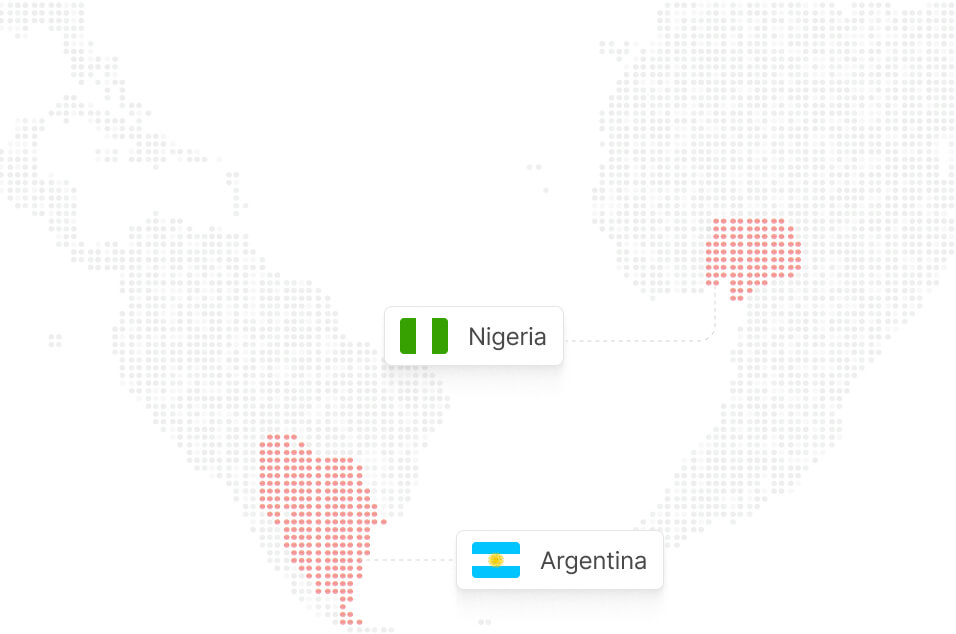 World map highlighting markets where stablecoin and crypto payments help you grow